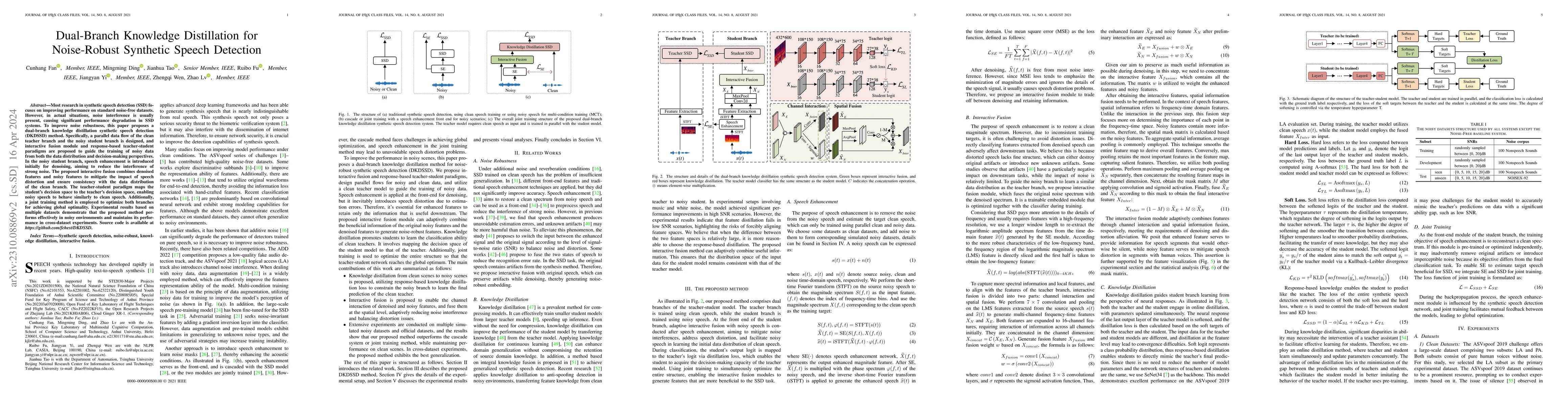 Thumbnail for Dual-Branch Knowledge Distillation for Noise-Robust Synthetic Speech
  Detection