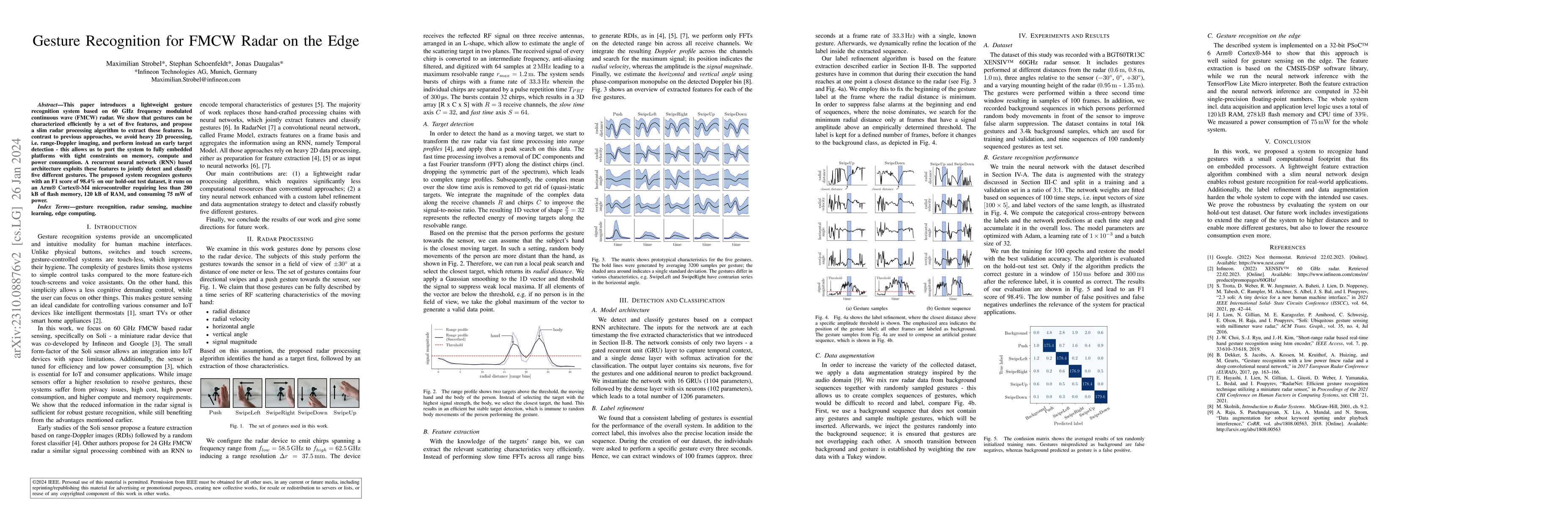 Thumbnail for Gesture Recognition for FMCW Radar on the Edge