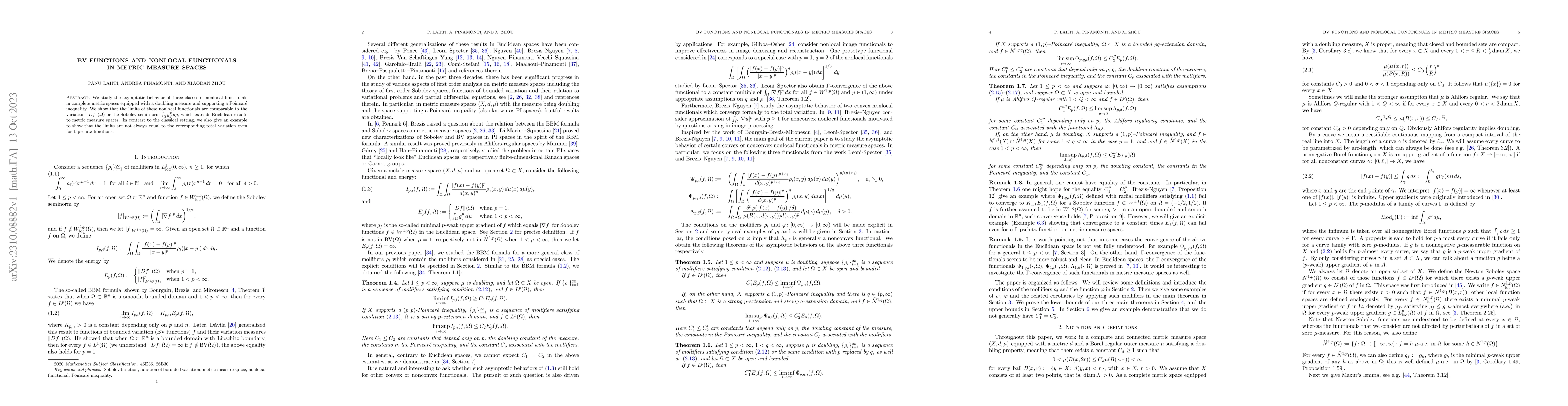 Thumbnail for BV functions and nonlocal functionals in metric measure spaces