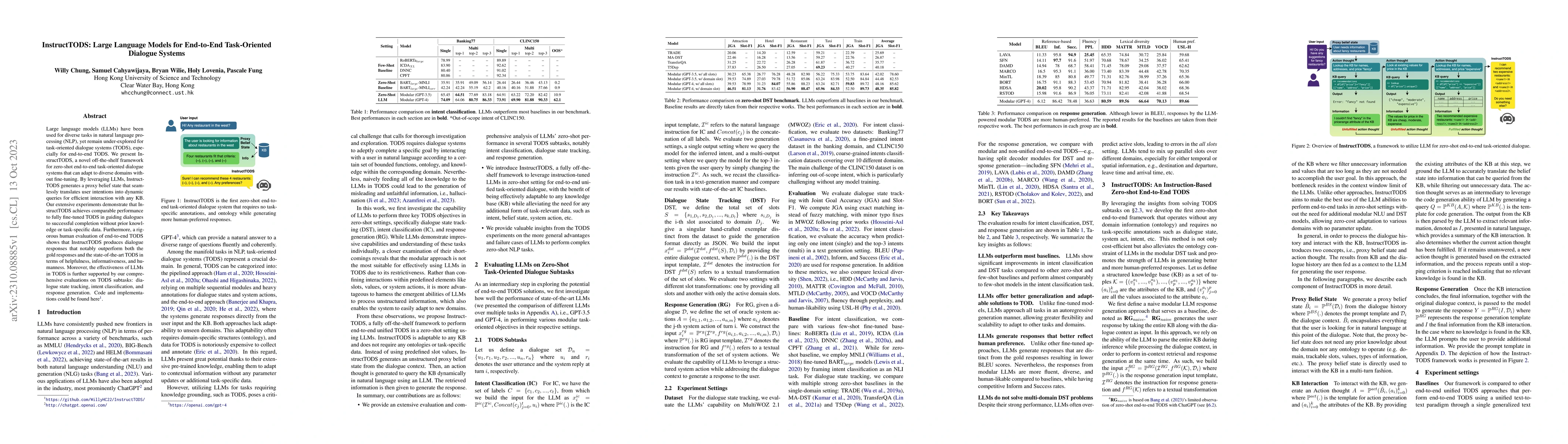 Thumbnail for InstructTODS: Large Language Models for End-to-End Task-Oriented
  Dialogue Systems
