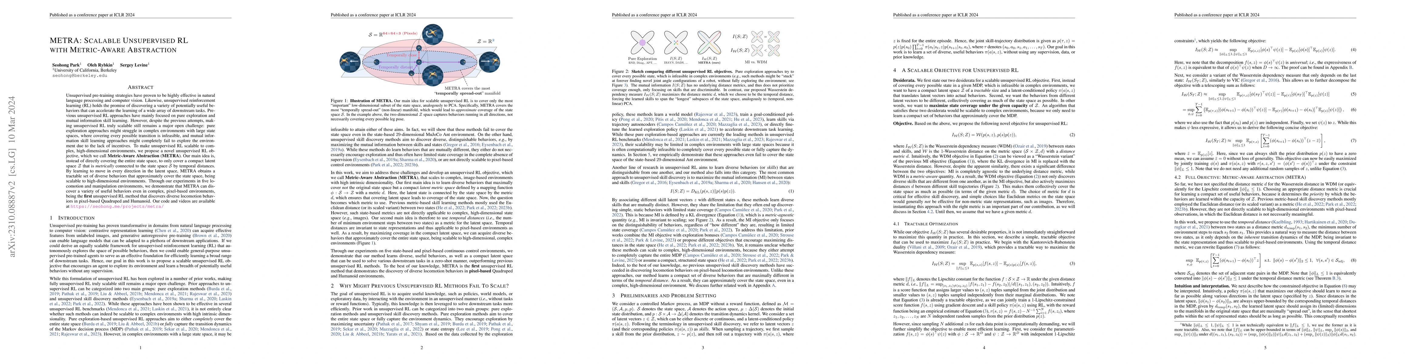 Thumbnail for METRA: Scalable Unsupervised RL with Metric-Aware Abstraction