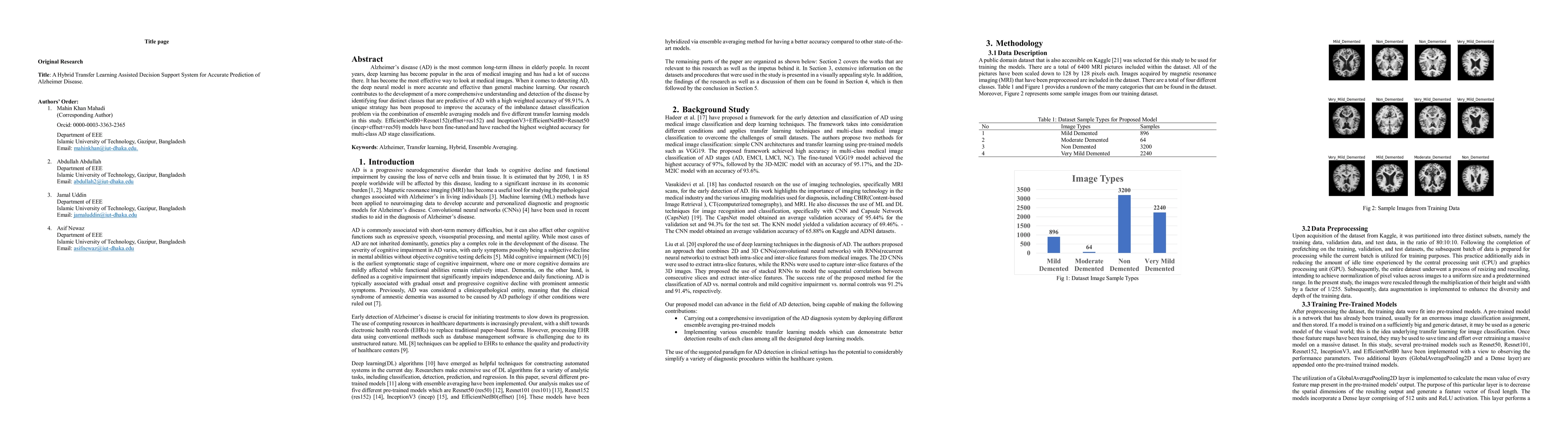 Thumbnail for A Hybrid Transfer Learning Assisted Decision Support System for Accurate
  Prediction of Alzheimer Disease