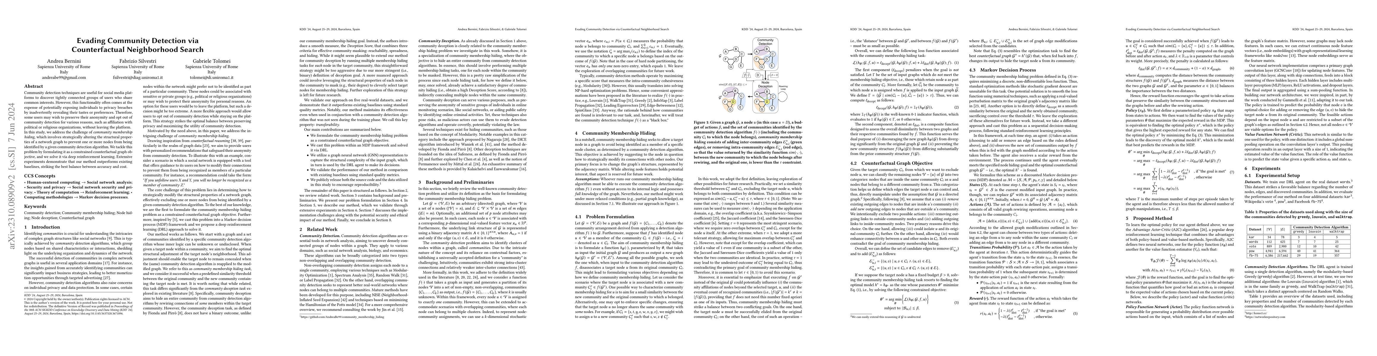 Thumbnail for Evading Community Detection via Counterfactual Neighborhood Search