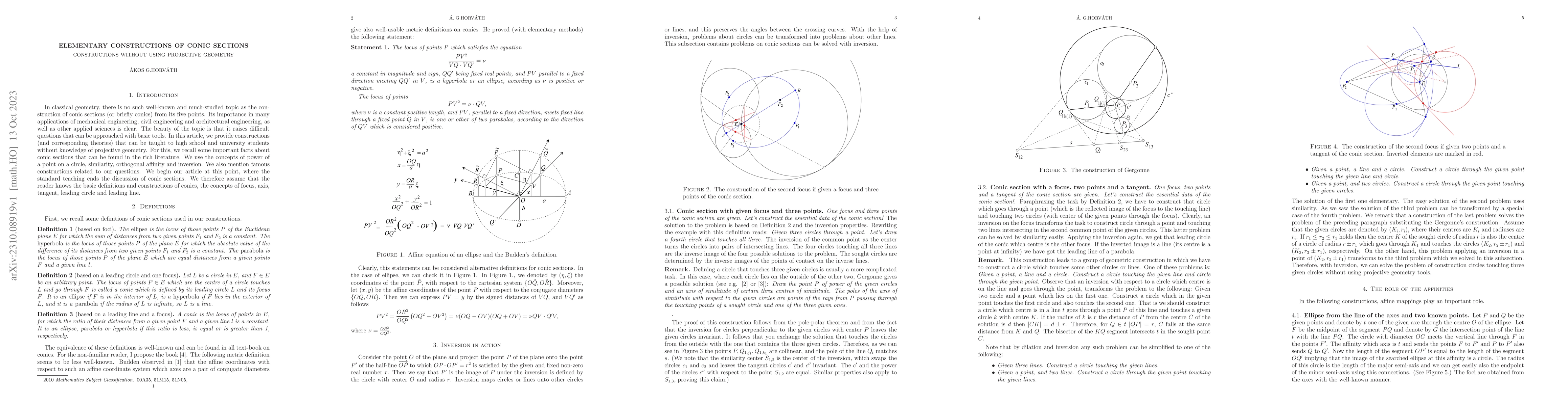 Thumbnail for Elementary Constructions of conic sections