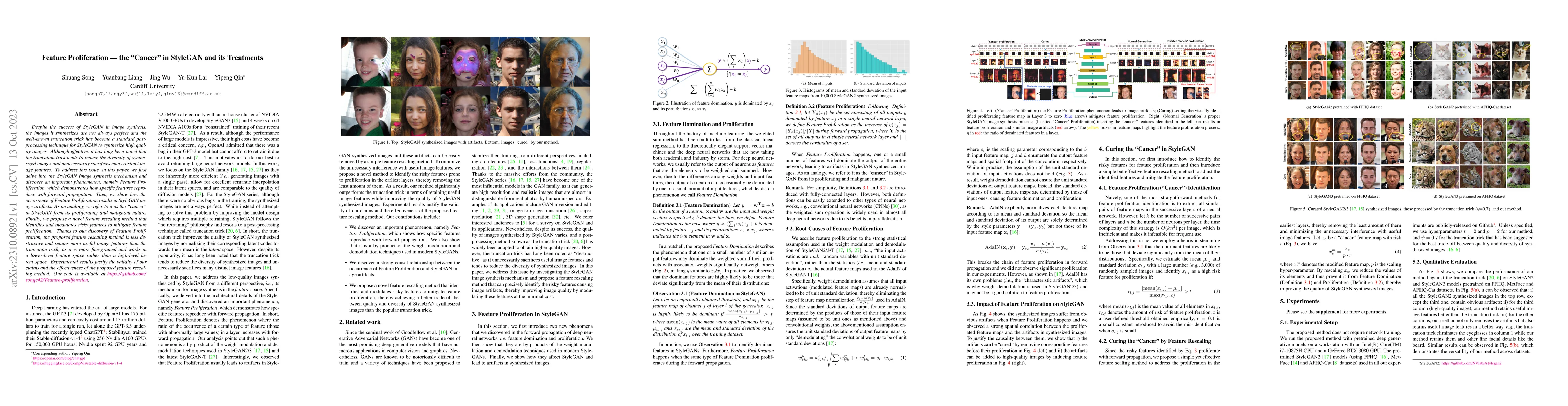 Thumbnail for Feature Proliferation -- the "Cancer" in StyleGAN and its Treatments