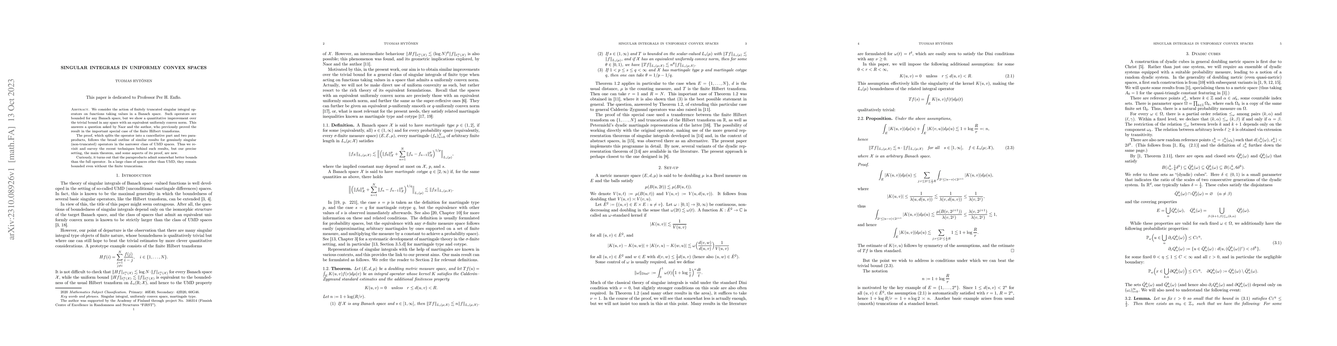 Thumbnail for Singular integrals in uniformly convex spaces