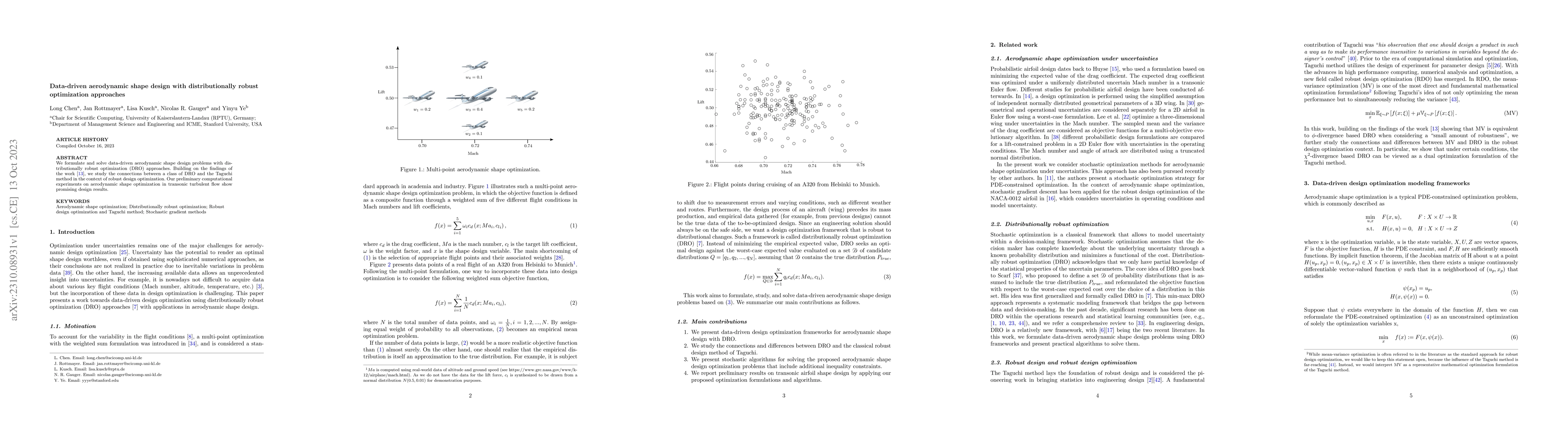 Thumbnail for Data-driven aerodynamic shape design with distributionally robust
  optimization approaches