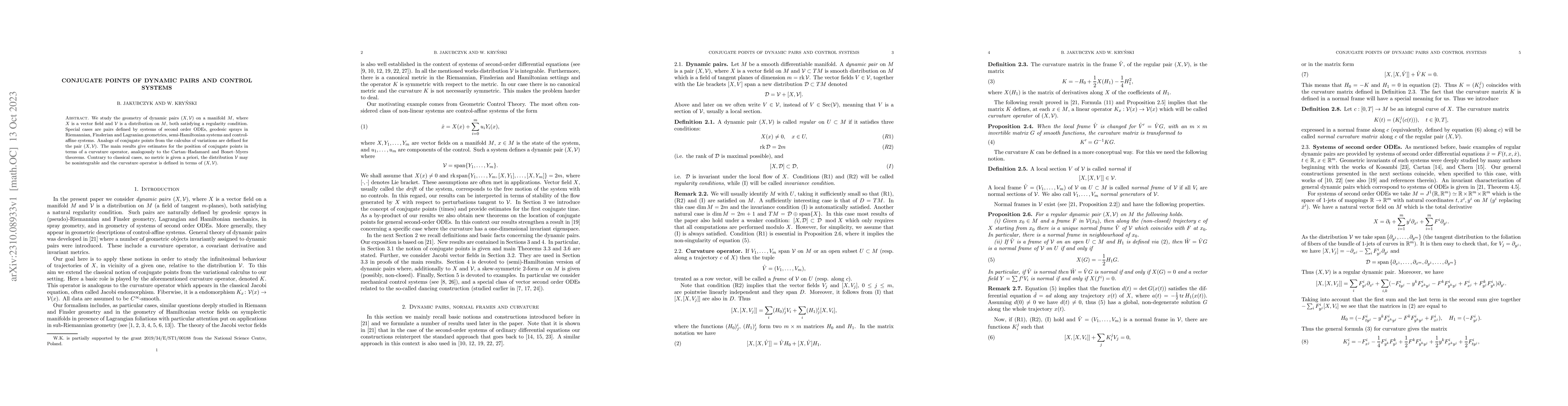 Thumbnail for Conjugate points of dynamic pairs and control systems