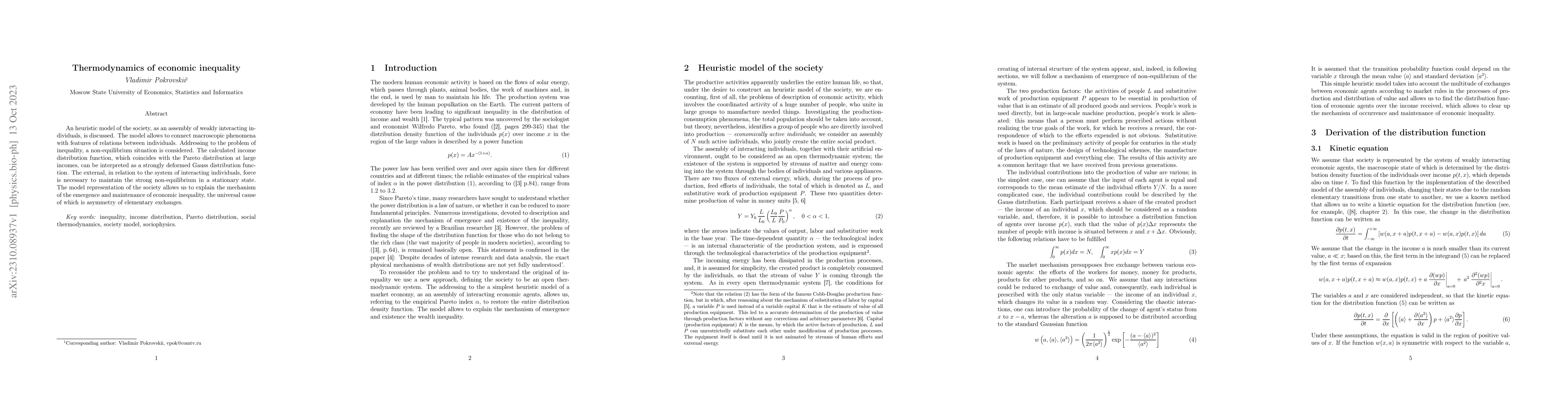 Thumbnail for Thermodynamics of economic inequality