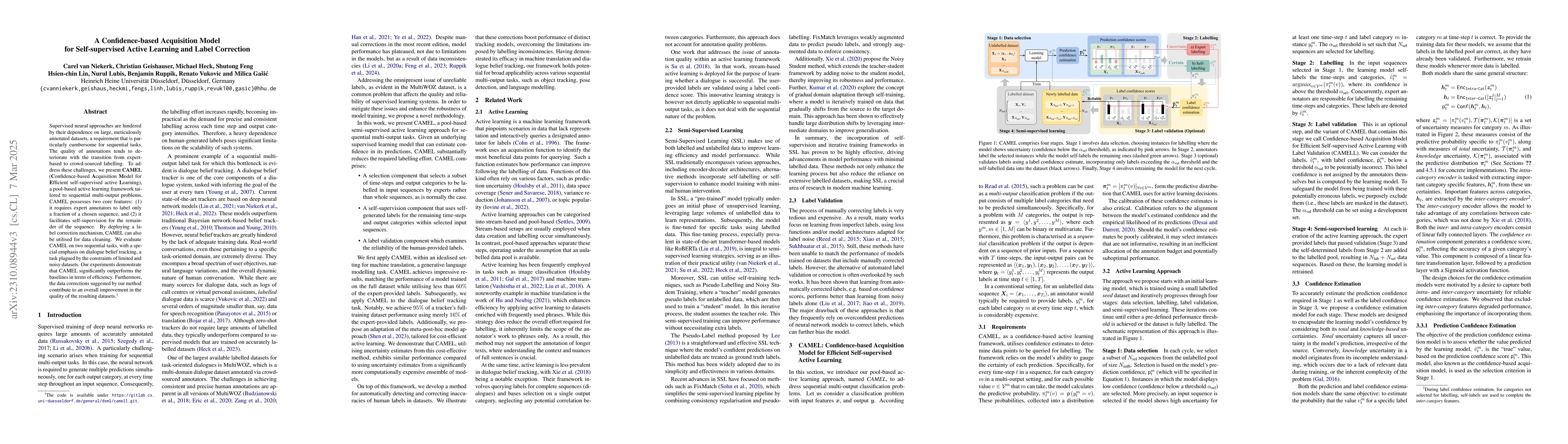 Thumbnail for CAMELL: Confidence-based Acquisition Model for Efficient Self-supervised
  Active Learning with Label Validation