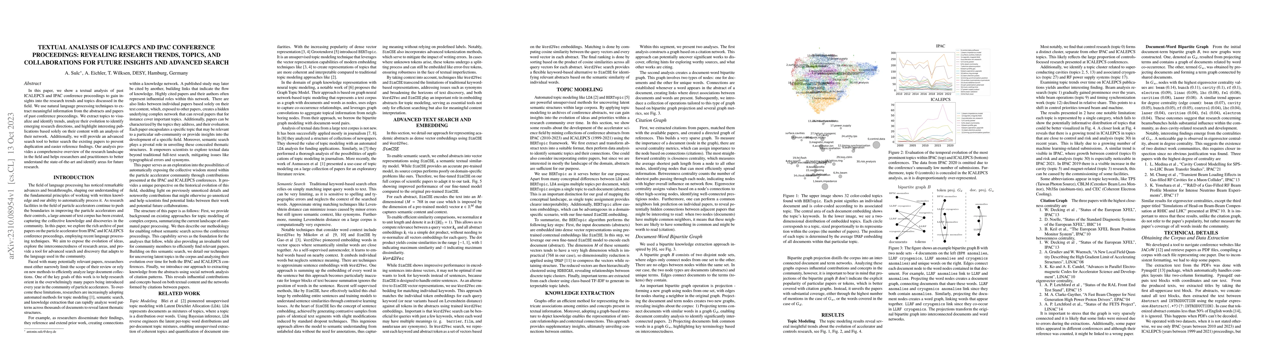 Thumbnail for Textual Analysis of ICALEPCS and IPAC Conference Proceedings: Revealing
  Research Trends, Topics, and Collaborations for Future Insights and Advanced
  Search