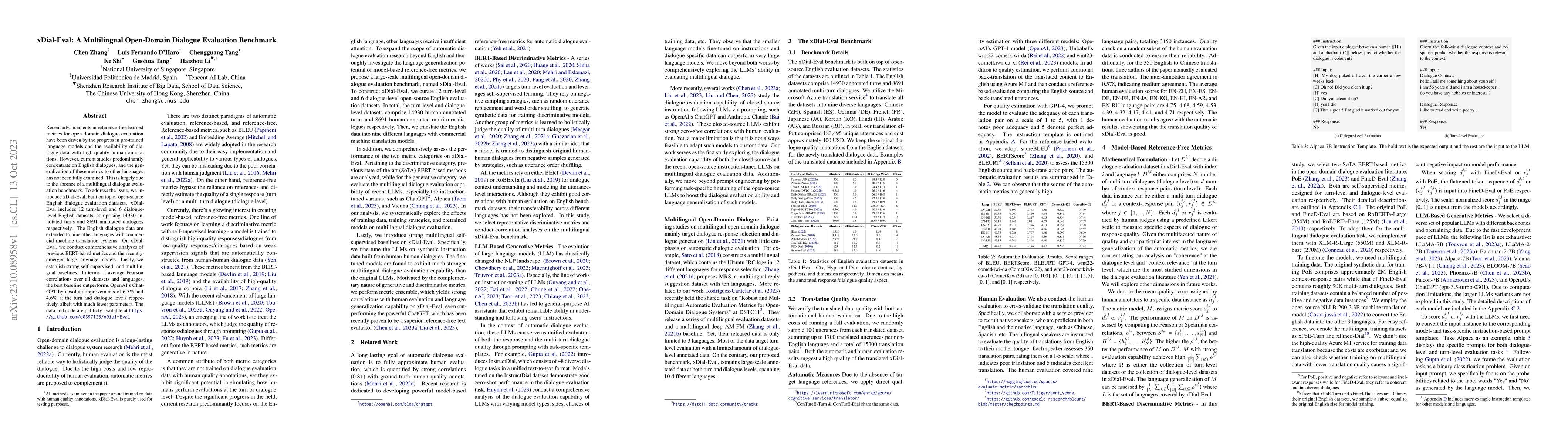 Thumbnail for xDial-Eval: A Multilingual Open-Domain Dialogue Evaluation Benchmark