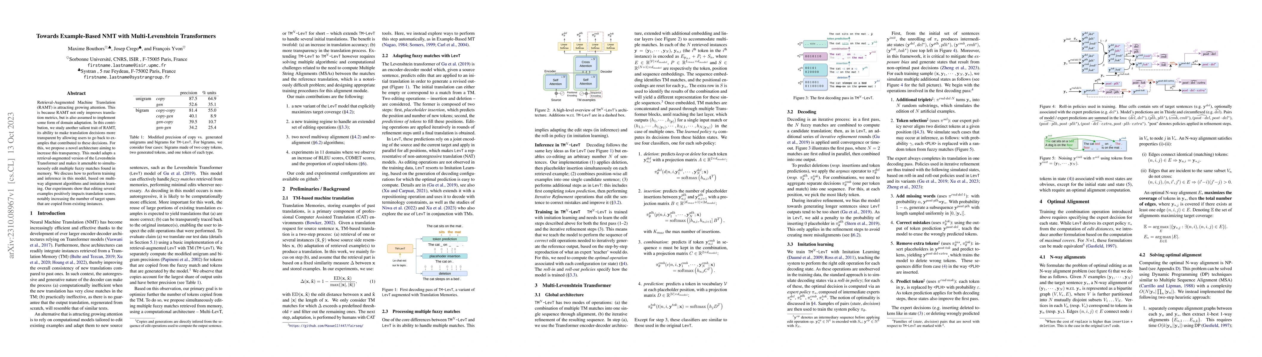 Thumbnail for Towards Example-Based NMT with Multi-Levenshtein Transformers