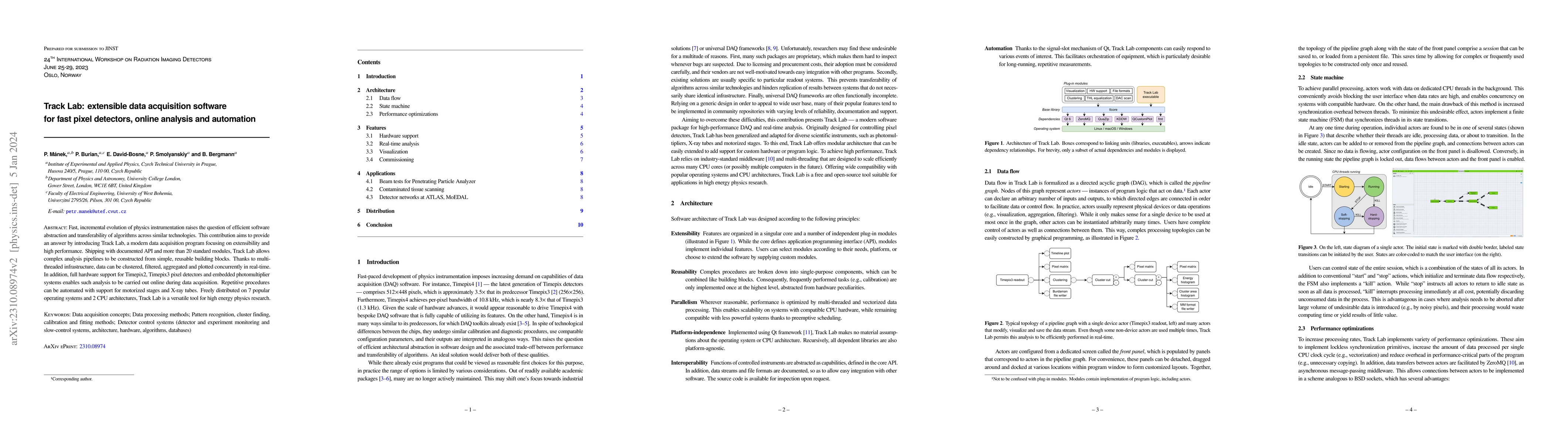 Thumbnail for Track Lab: extensible data acquisition software for fast pixel
  detectors, online analysis and automation