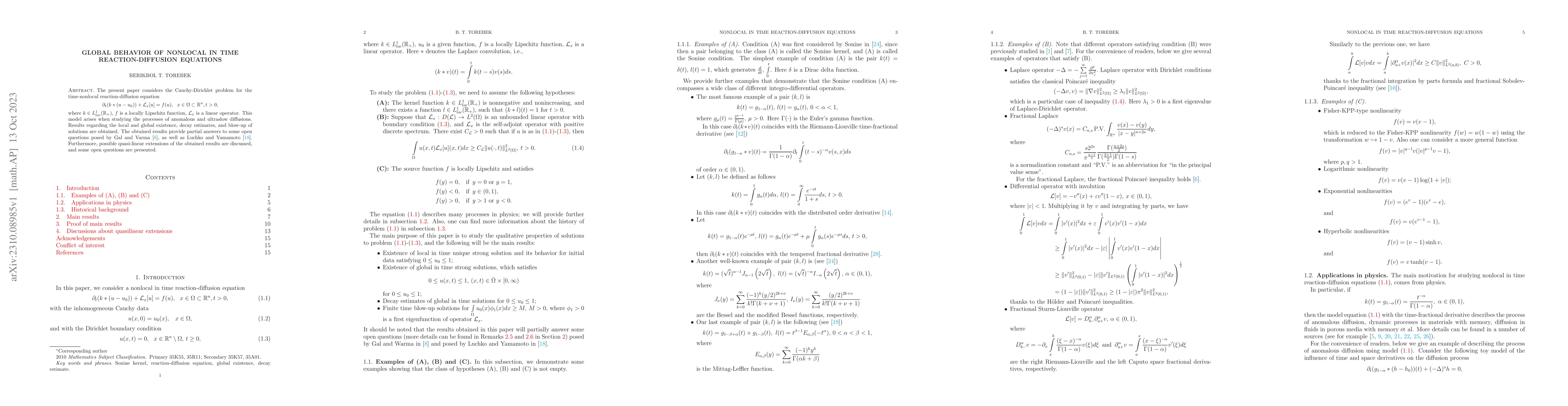 Thumbnail for Global behavior of nonlocal in time reaction-diffusion equations