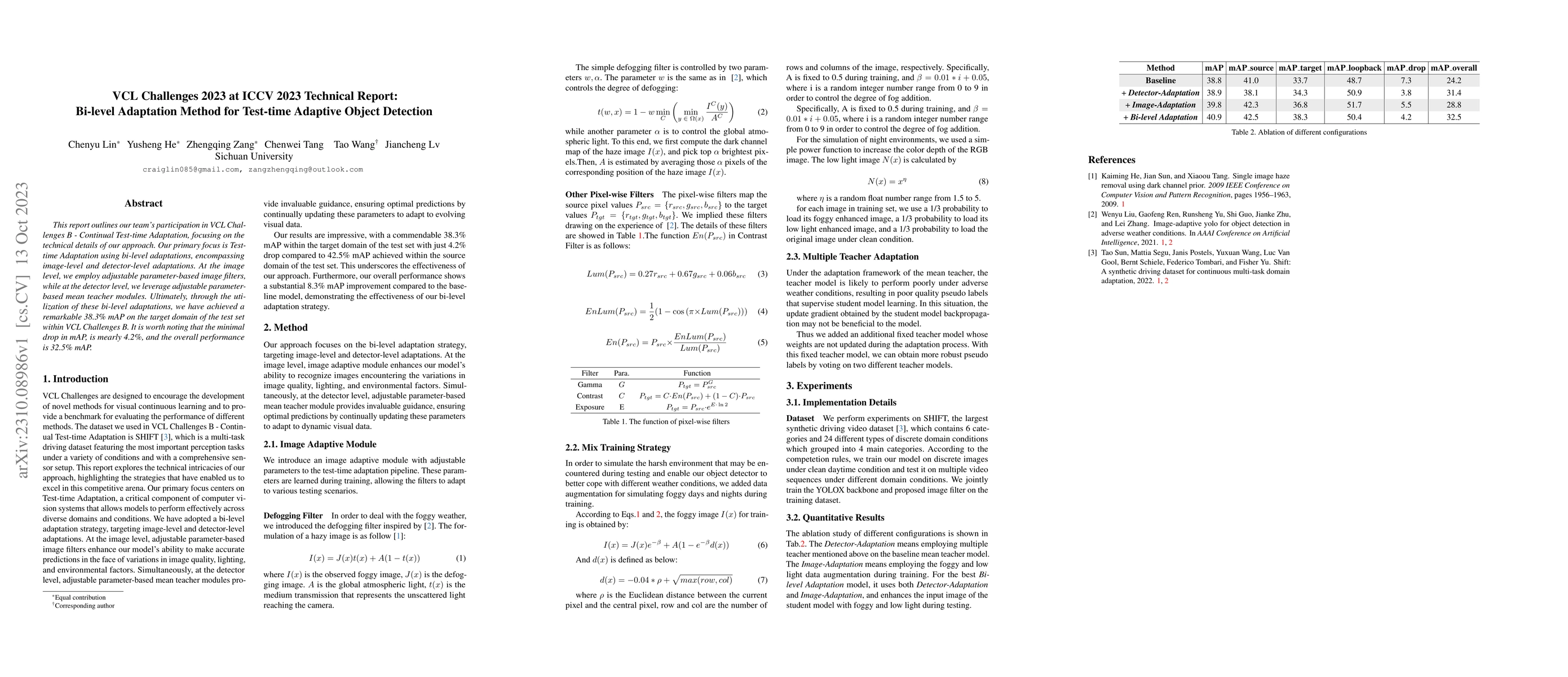 Thumbnail for VCL Challenges 2023 at ICCV 2023 Technical Report: Bi-level Adaptation
  Method for Test-time Adaptive Object Detection