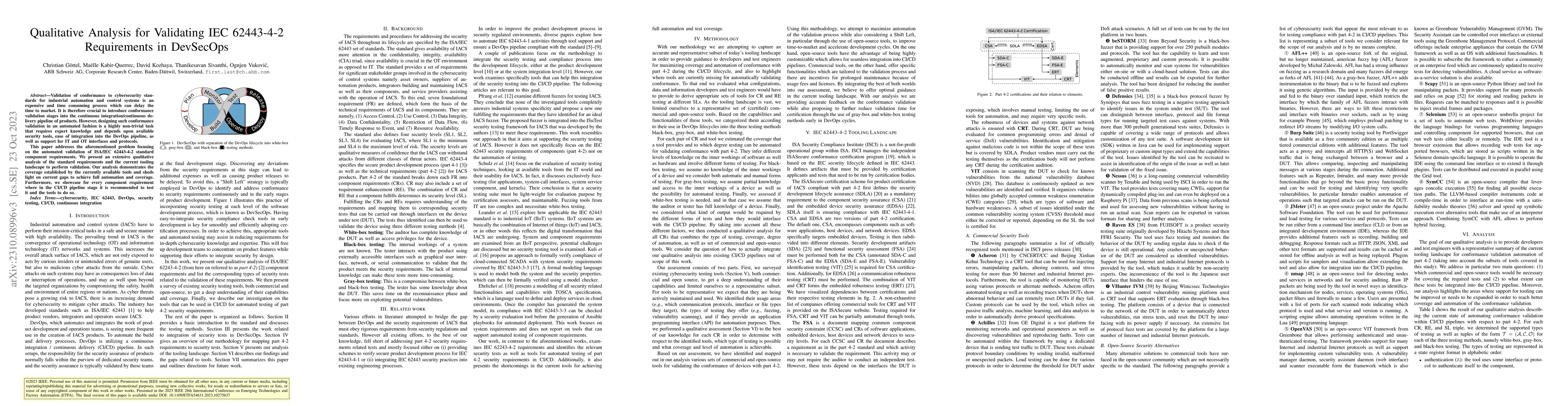Thumbnail for Qualitative Analysis for Validating IEC 62443-4-2 Requirements in
  DevSecOps