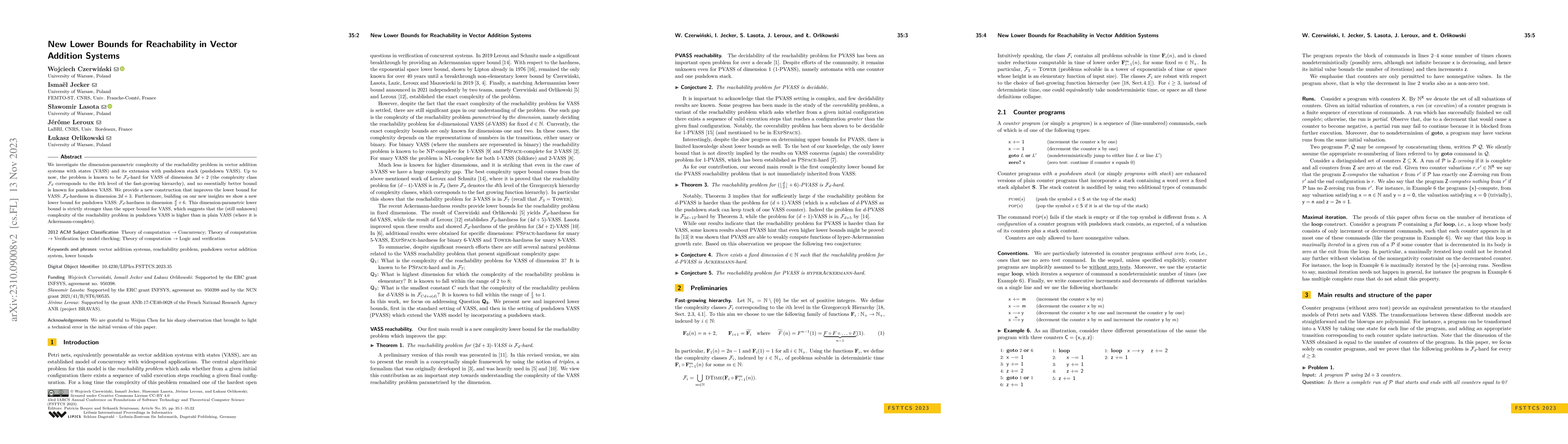 Thumbnail for New Lower Bounds for Reachability in Vector Addition Systems