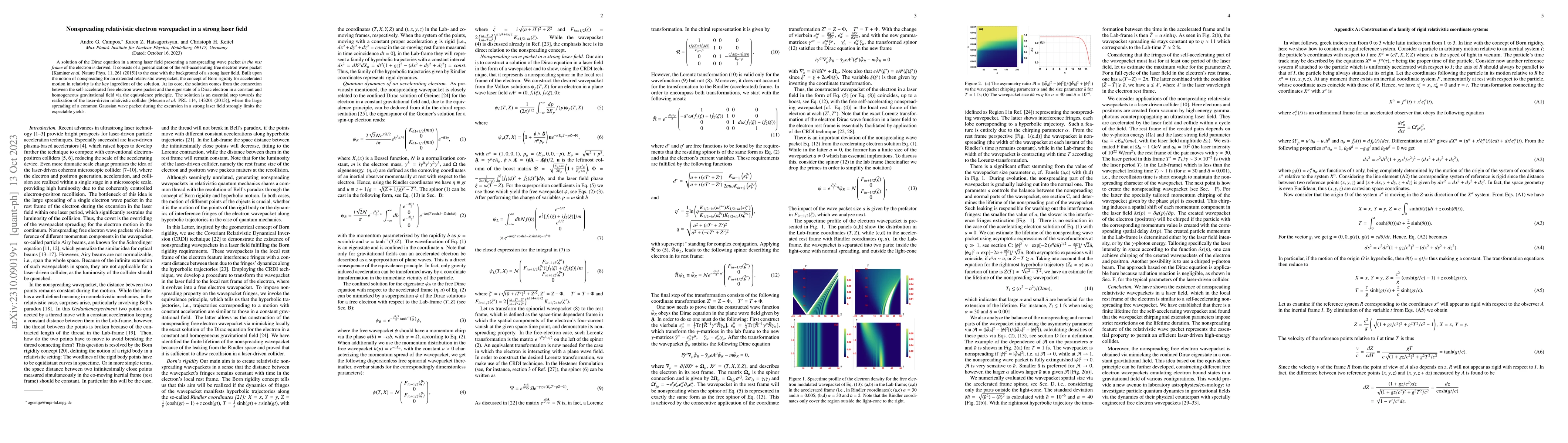 Thumbnail for Nonspreading relativistic electron wavepacket in a strong laser field