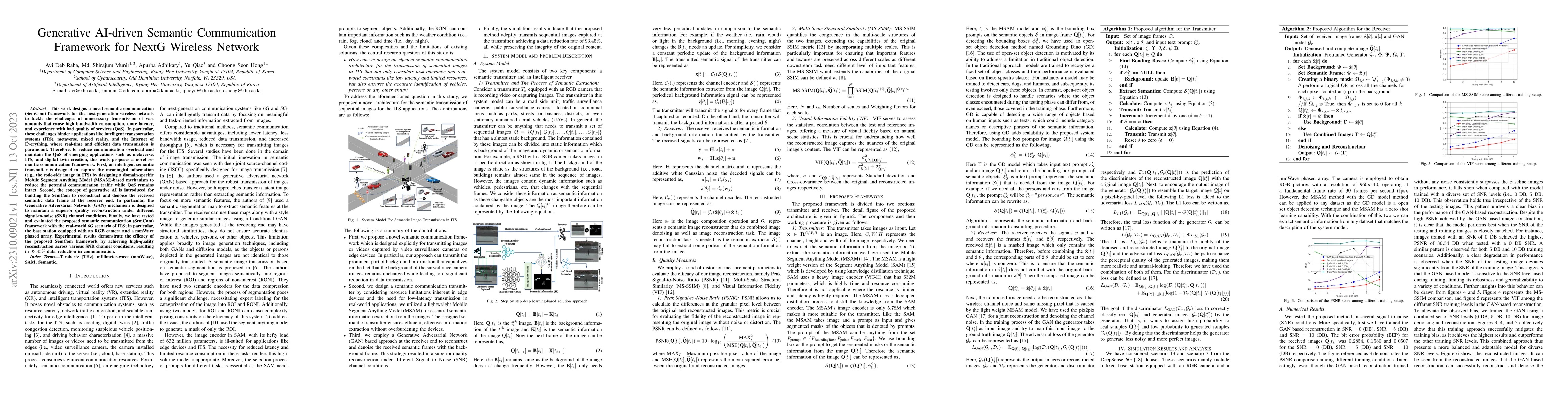 Thumbnail for Generative AI-driven Semantic Communication Framework for NextG Wireless
  Network