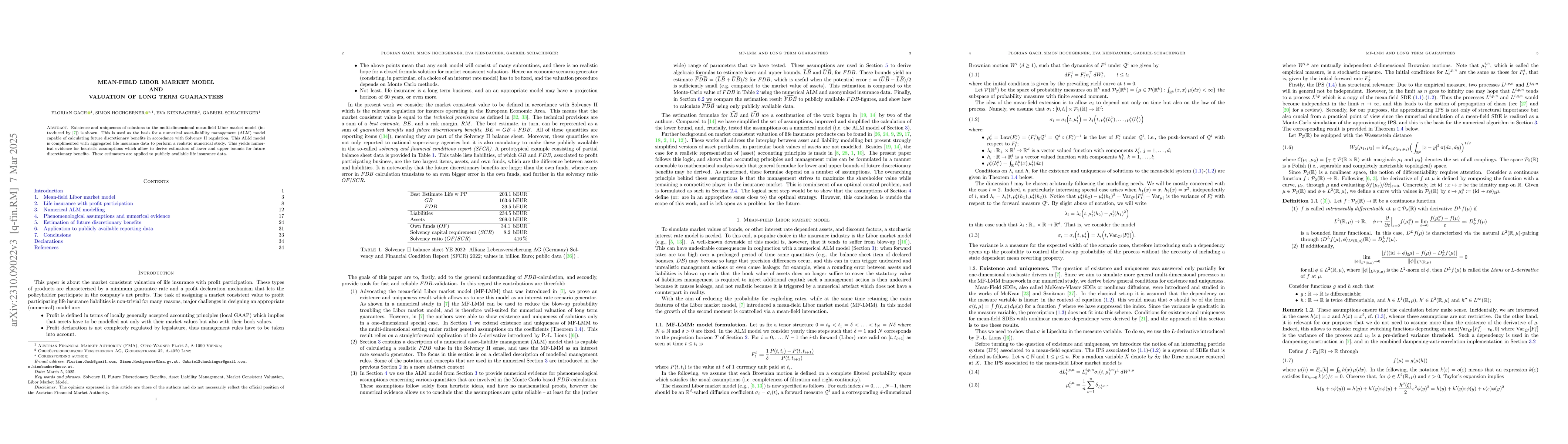 Thumbnail for Mean-field Libor market model and valuation of long term guarantees