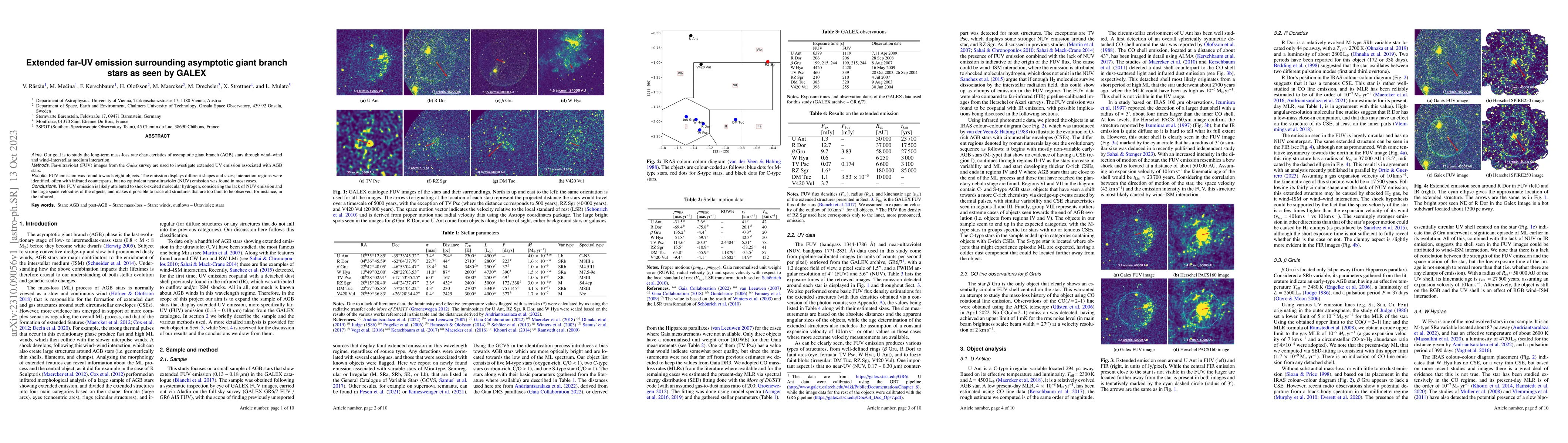 Thumbnail for Extended far-UV emission surrounding asymptotic giant branch stars as
  seen by GALEX