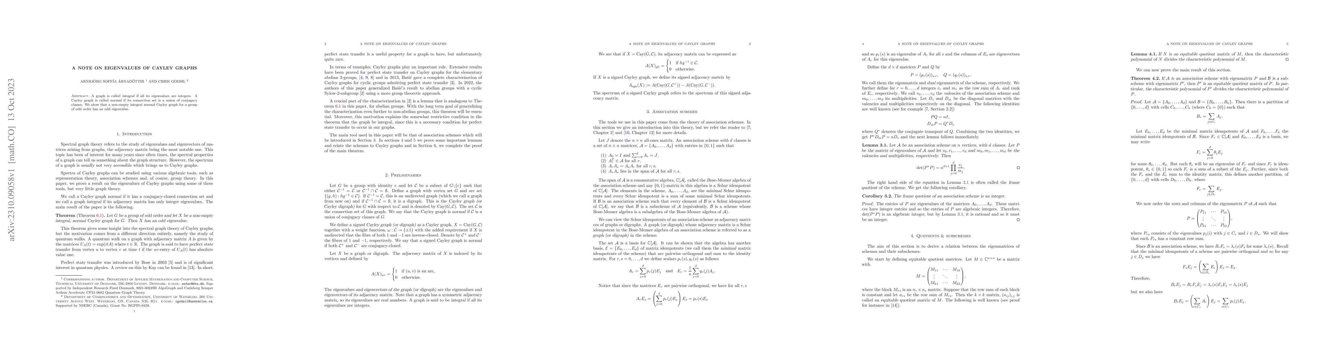 Thumbnail for A Note on Eigenvalues of Cayley Graphs