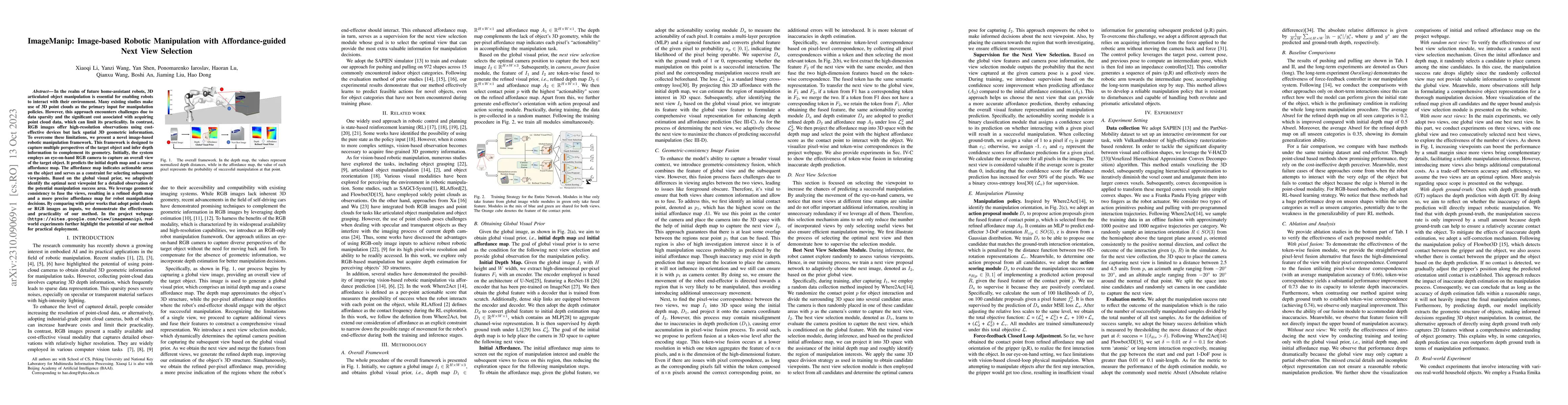 Thumbnail for ImageManip: Image-based Robotic Manipulation with Affordance-guided Next
  View Selection