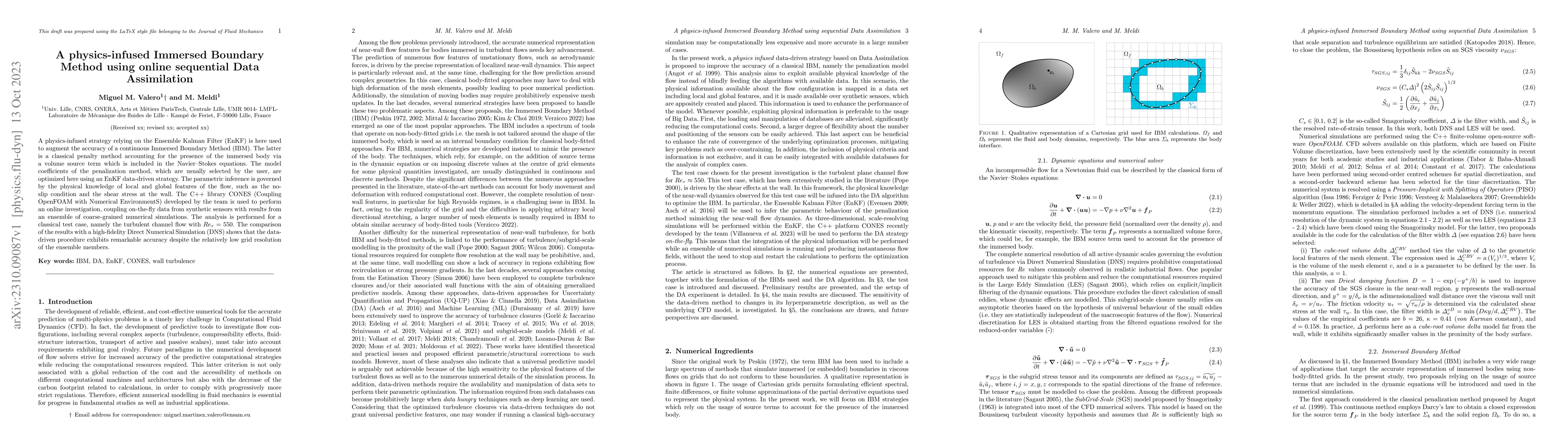 Thumbnail for A physics-infused Immersed Boundary Method using online sequential Data
  Assimilation