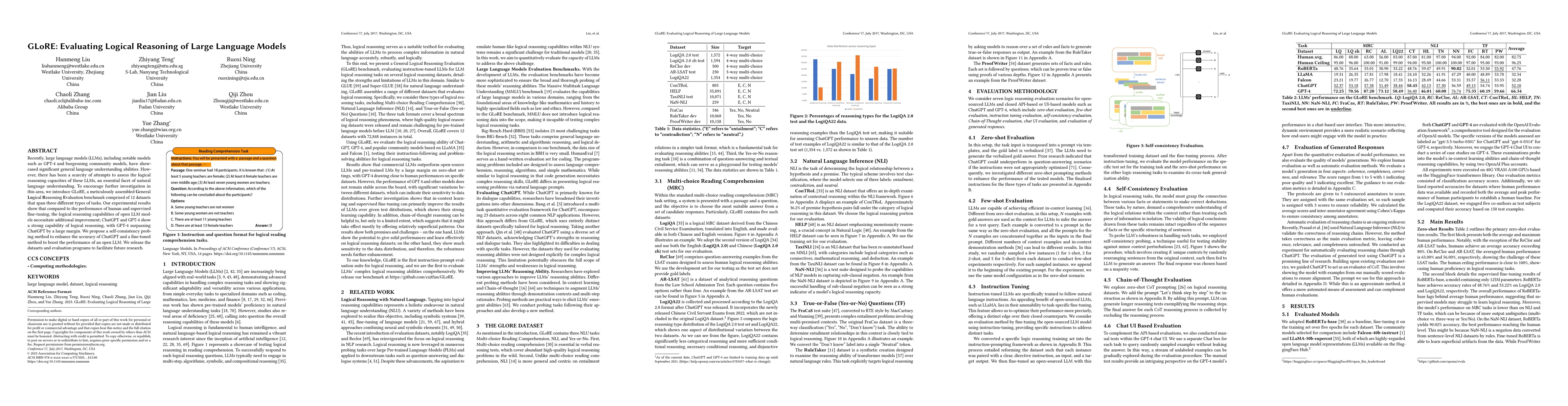 Thumbnail for GLoRE: Evaluating Logical Reasoning of Large Language Models