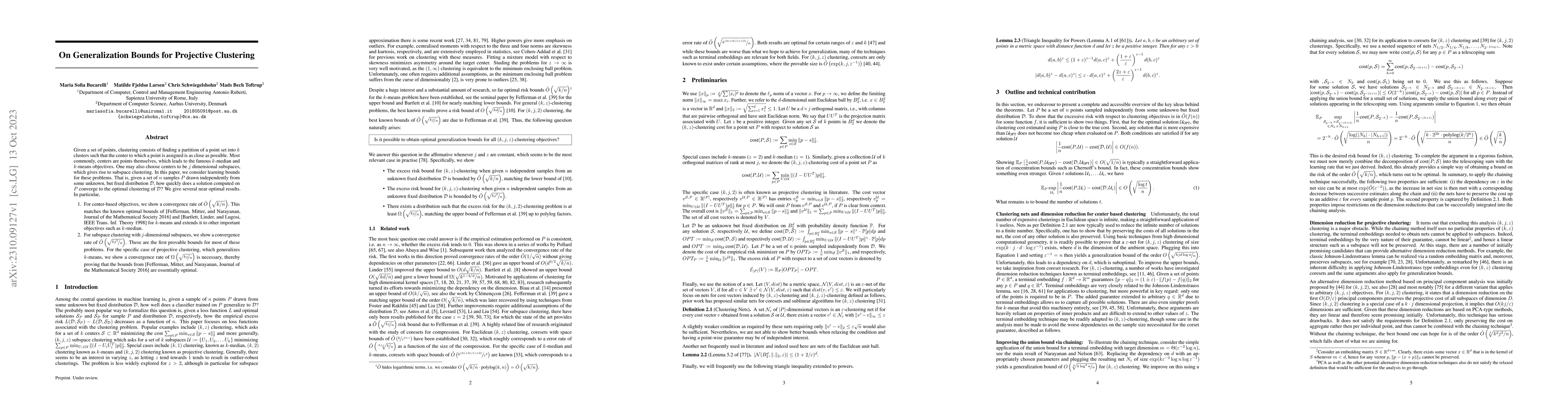 Thumbnail for On Generalization Bounds for Projective Clustering