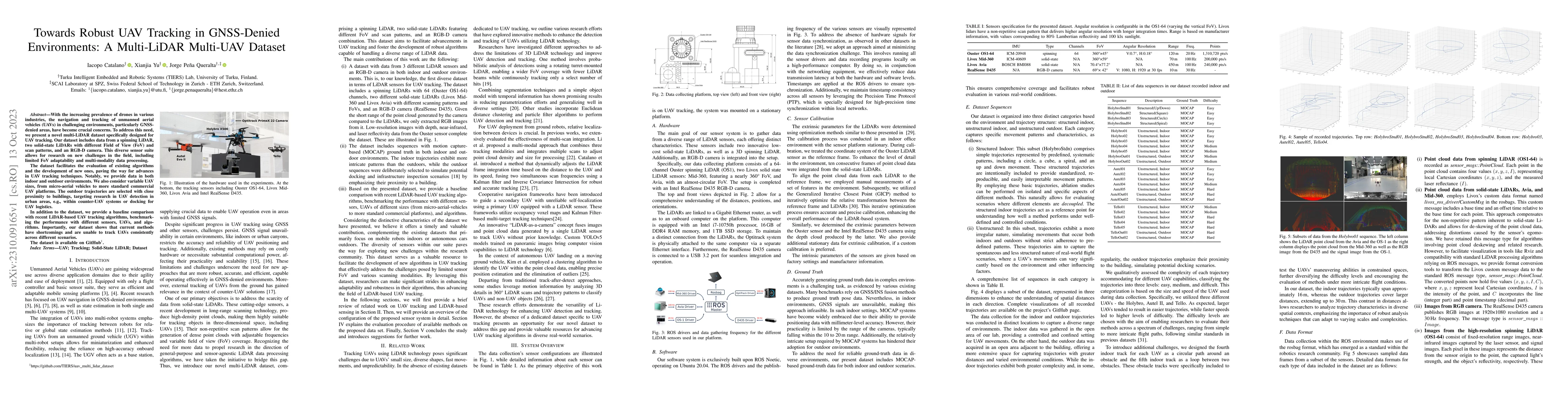 Thumbnail for Towards Robust UAV Tracking in GNSS-Denied Environments: A Multi-LiDAR
  Multi-UAV Dataset