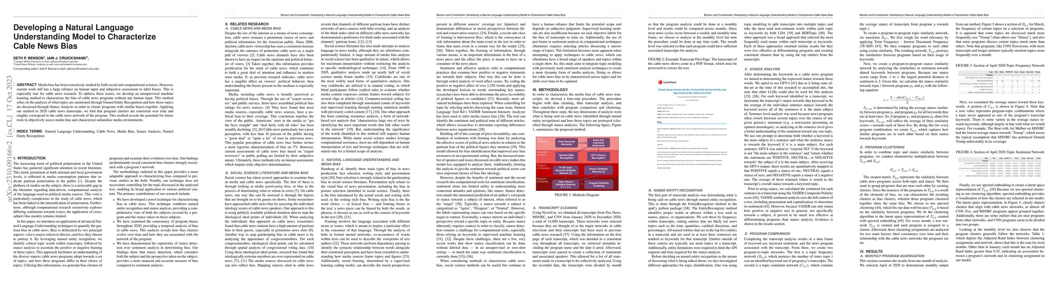 Thumbnail for Developing a Natural Language Understanding Model to Characterize Cable
  News Bias