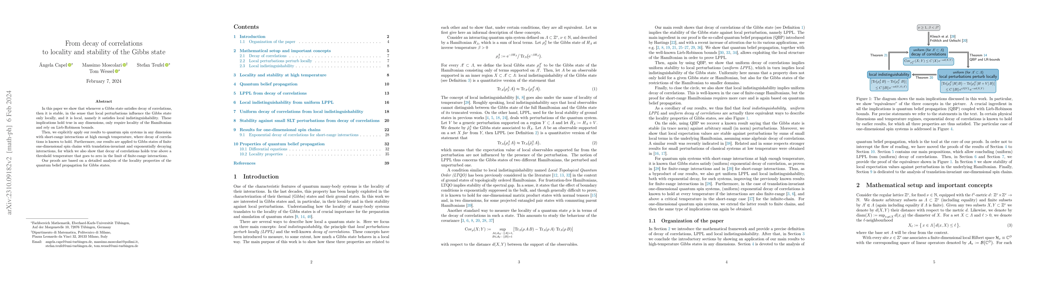 Thumbnail for From decay of correlations to locality and stability of the Gibbs state