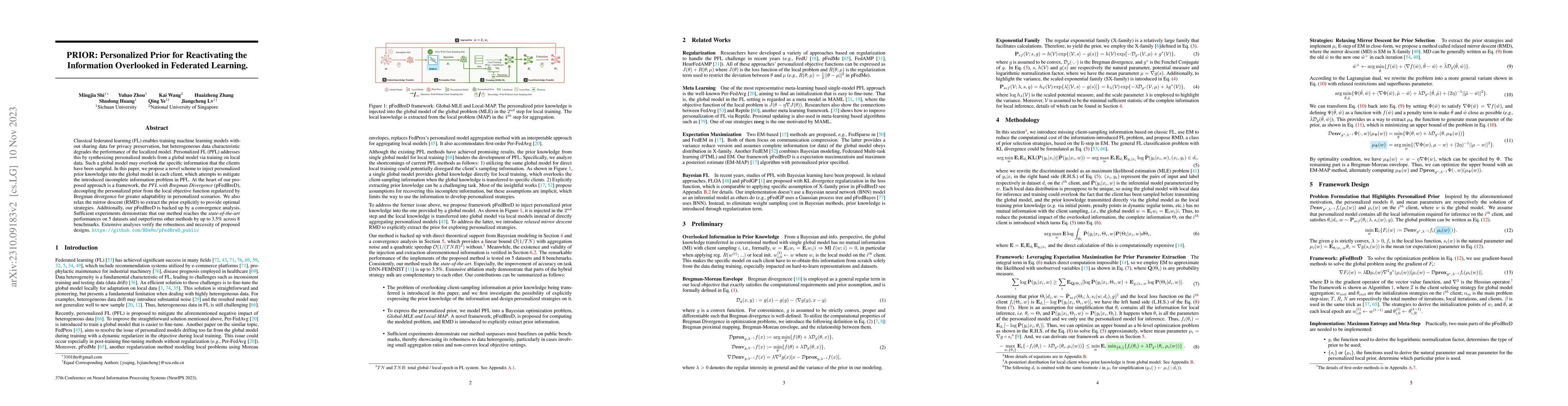 Thumbnail for PRIOR: Personalized Prior for Reactivating the Information Overlooked in
  Federated Learning