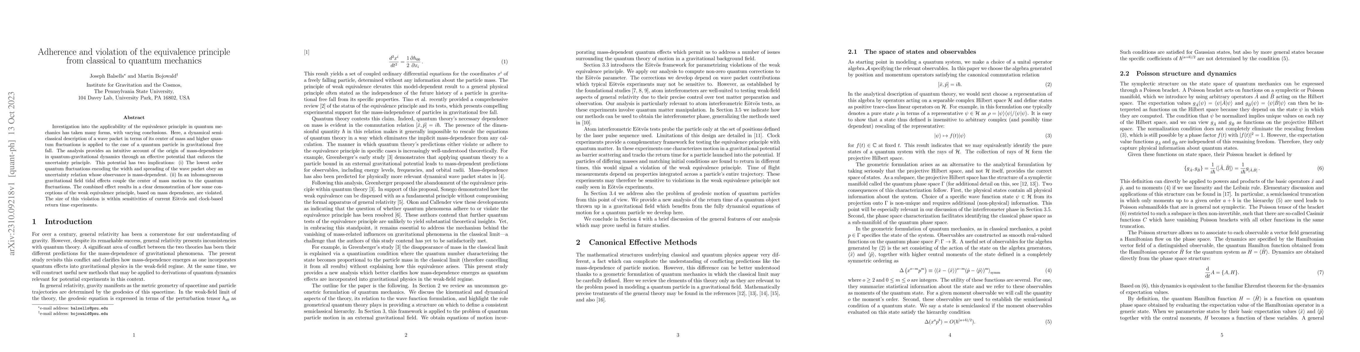 Thumbnail for Adherence and violation of the equivalence principle from classical to
  quantum mechanics