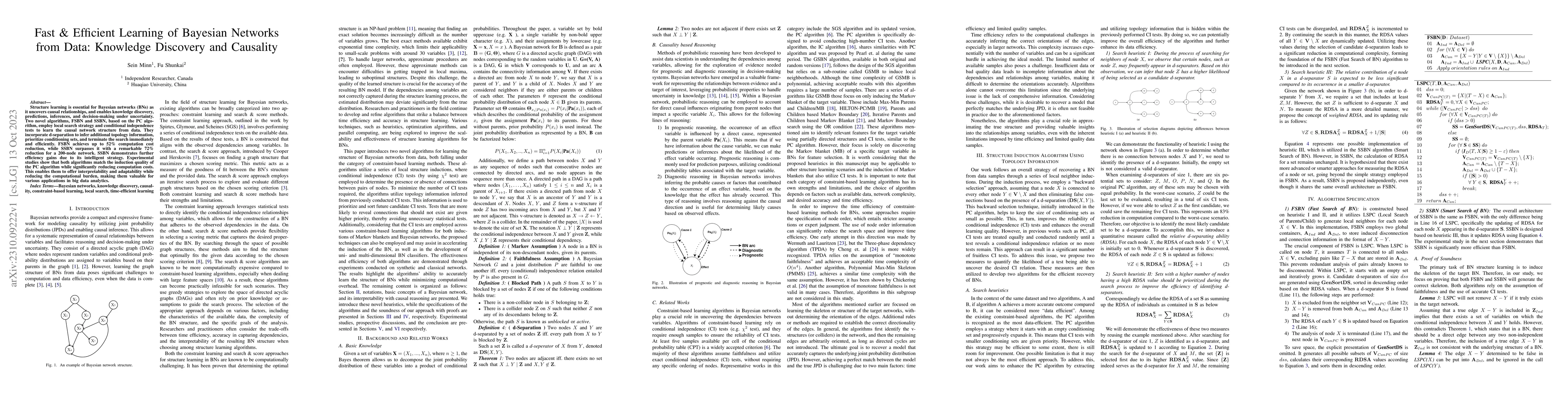 Thumbnail for Fast & Efficient Learning of Bayesian Networks from Data: Knowledge
  Discovery and Causality