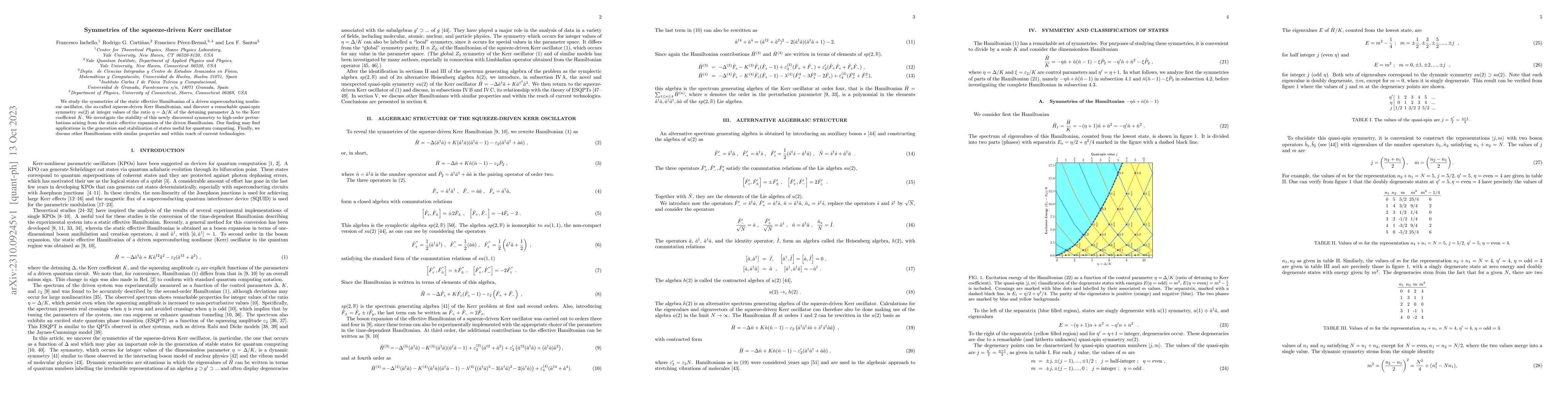 Thumbnail for Symmetries of the squeeze-driven Kerr oscillator