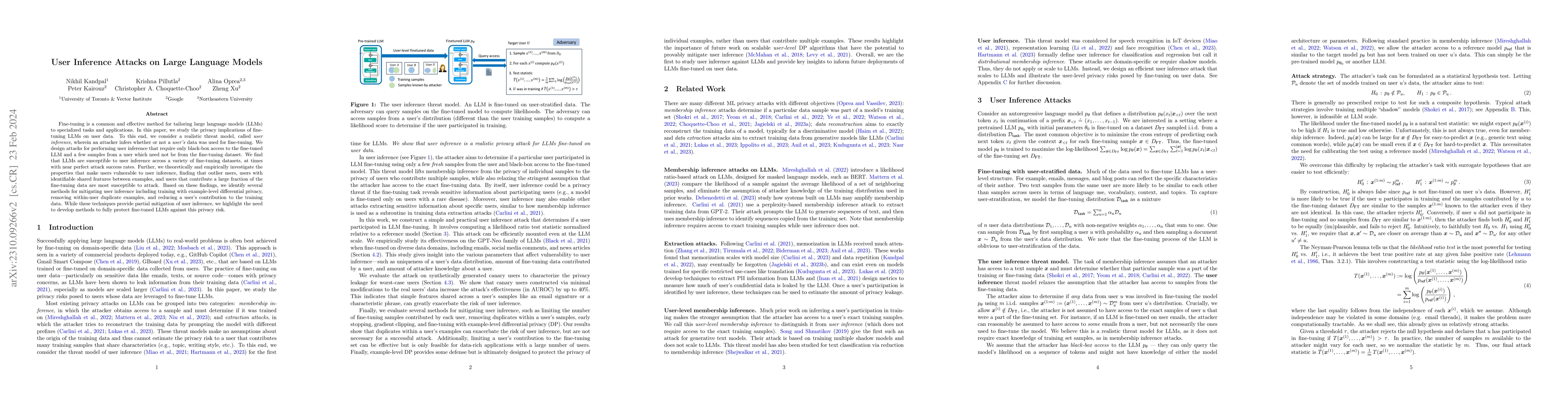 Thumbnail for User Inference Attacks on Large Language Models