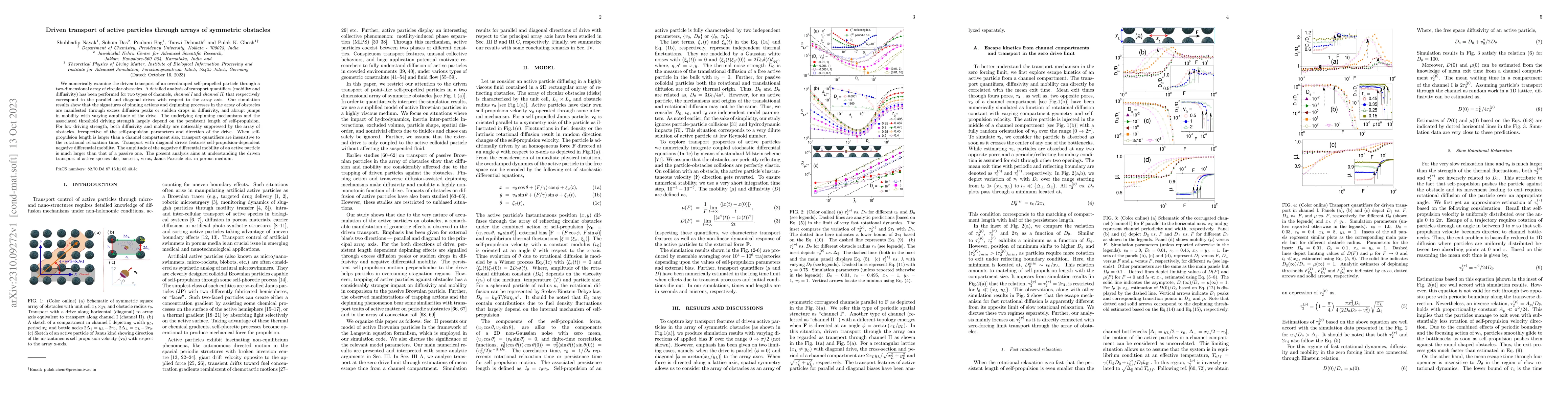 Thumbnail for Driven transport of active particles through arrays of symmetric
  obstacles