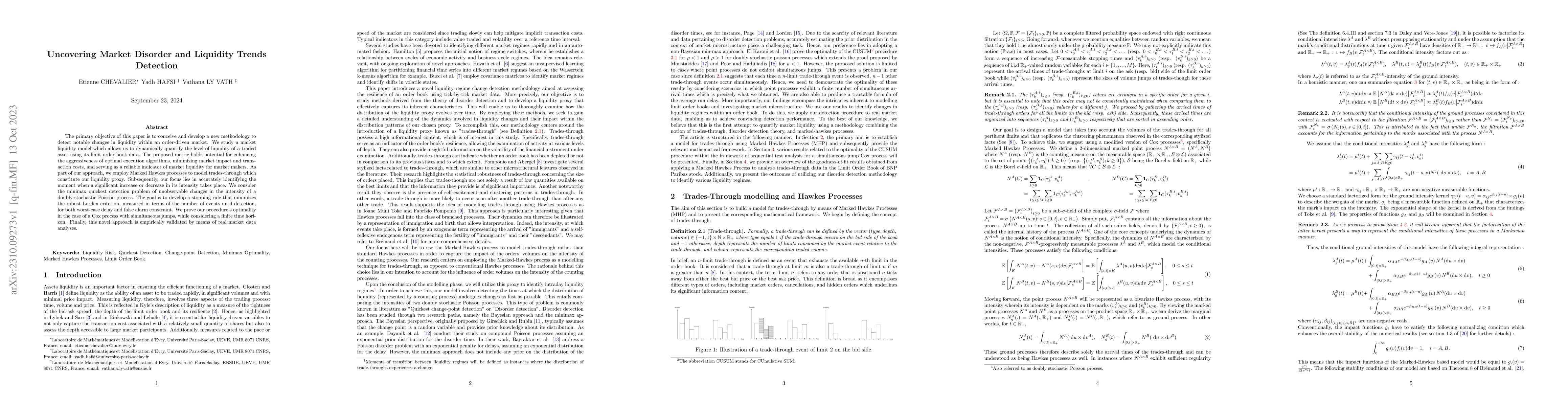 Thumbnail for Uncovering Market Disorder and Liquidity Trends Detection