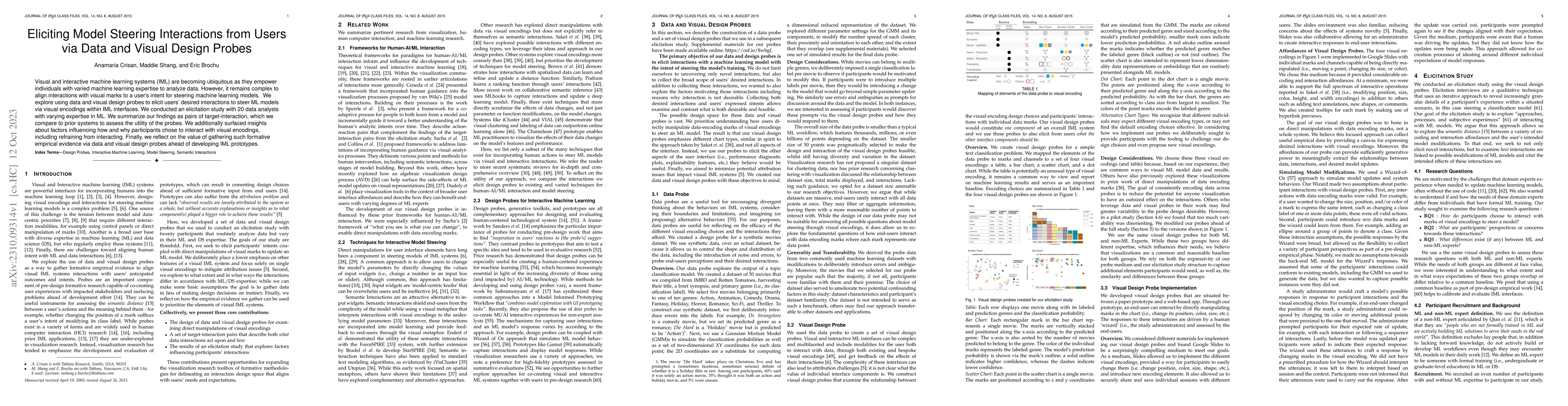 Thumbnail for Eliciting Model Steering Interactions from Users via Data and Visual
  Design Probes