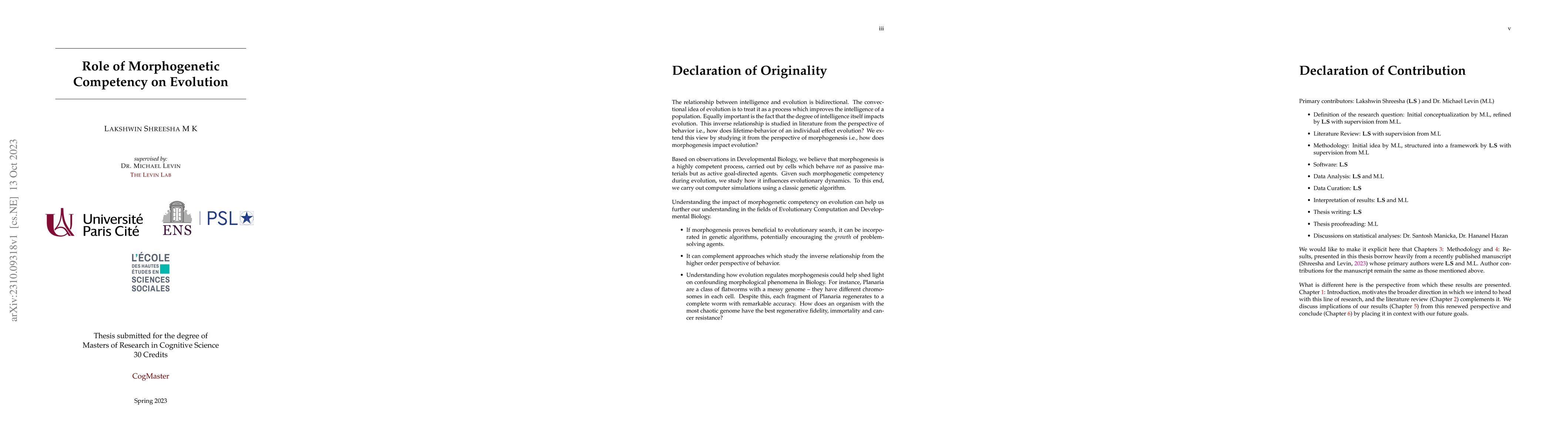 Thumbnail for Role of Morphogenetic Competency on Evolution