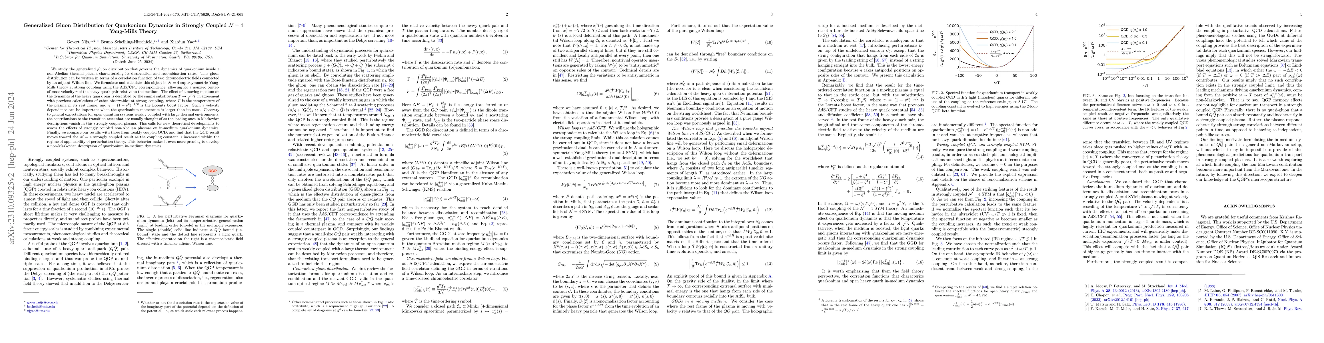 Thumbnail for Generalized Gluon Distribution for Quarkonium Dynamics in Strongly
  Coupled $\mathcal{N}=4$ Yang-Mills Theory