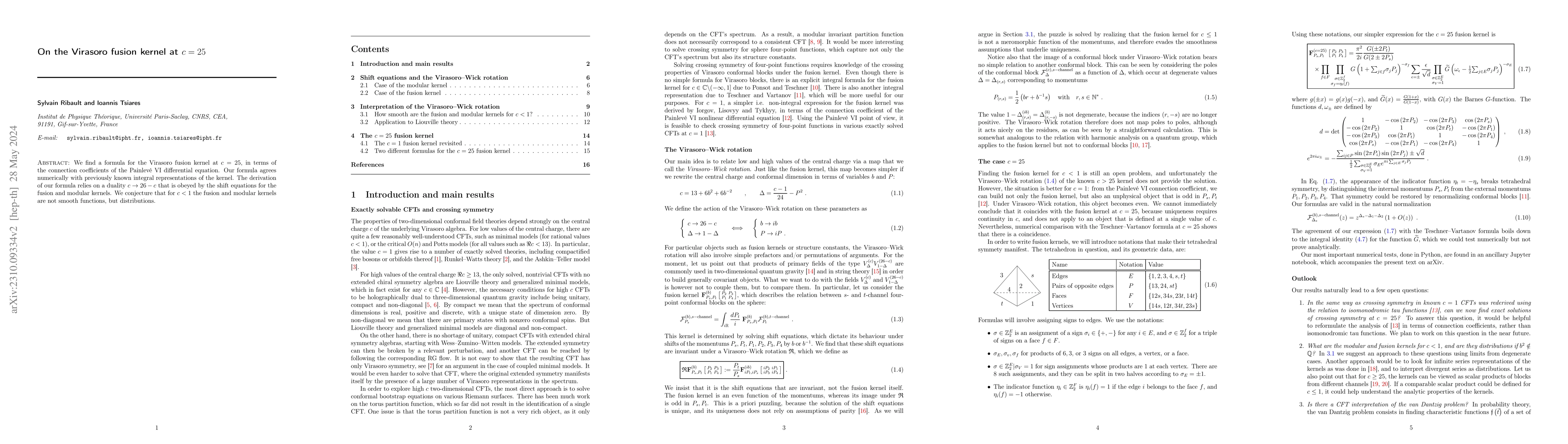 Thumbnail for On the Virasoro fusion kernel at $c=25$