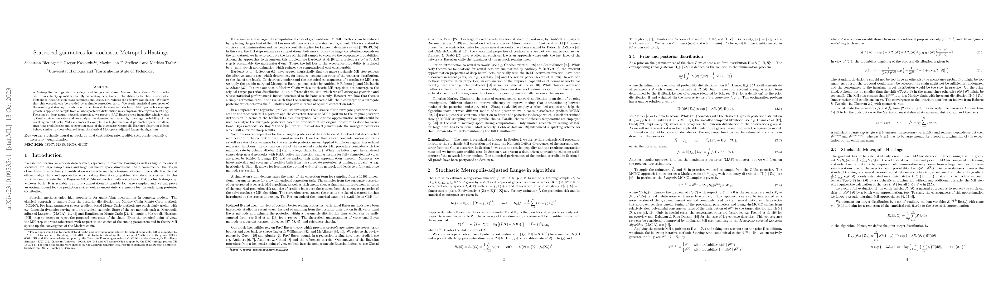 Thumbnail for Statistical guarantees for stochastic Metropolis-Hastings