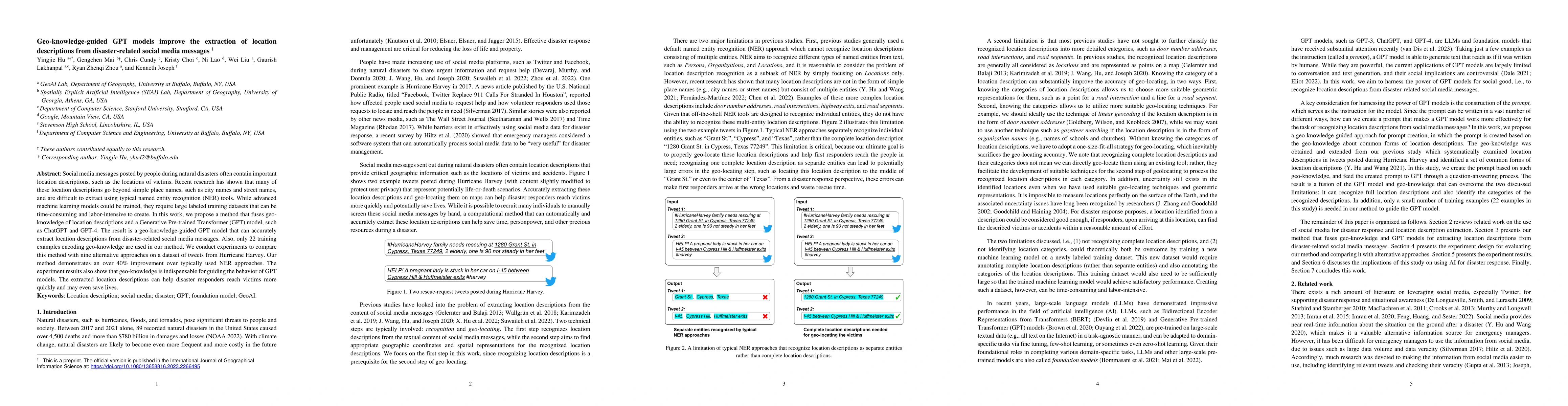 Thumbnail for Geo-knowledge-guided GPT models improve the extraction of location
  descriptions from disaster-related social media messages