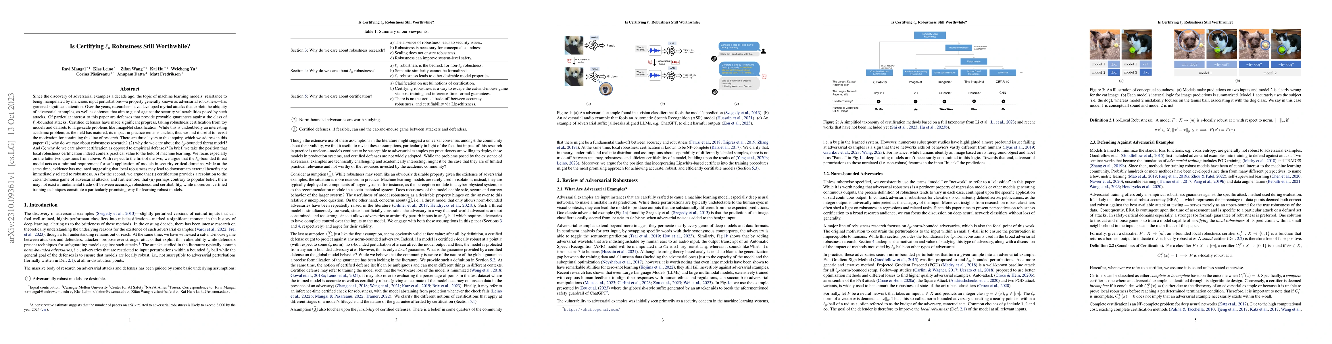 Thumbnail for Is Certifying $\ell_p$ Robustness Still Worthwhile?