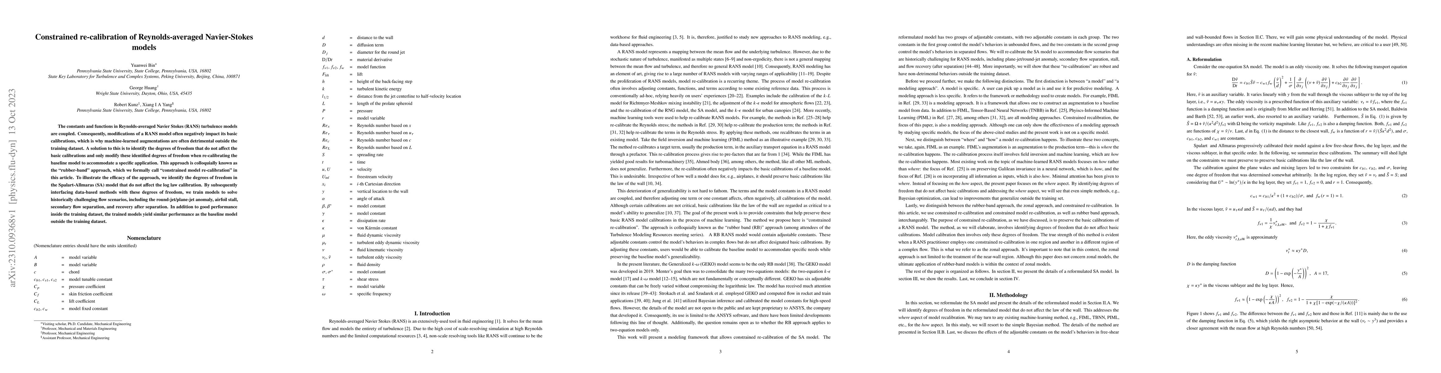 Thumbnail for Constrained re-calibration of Reynolds-averaged Navier-Stokes models