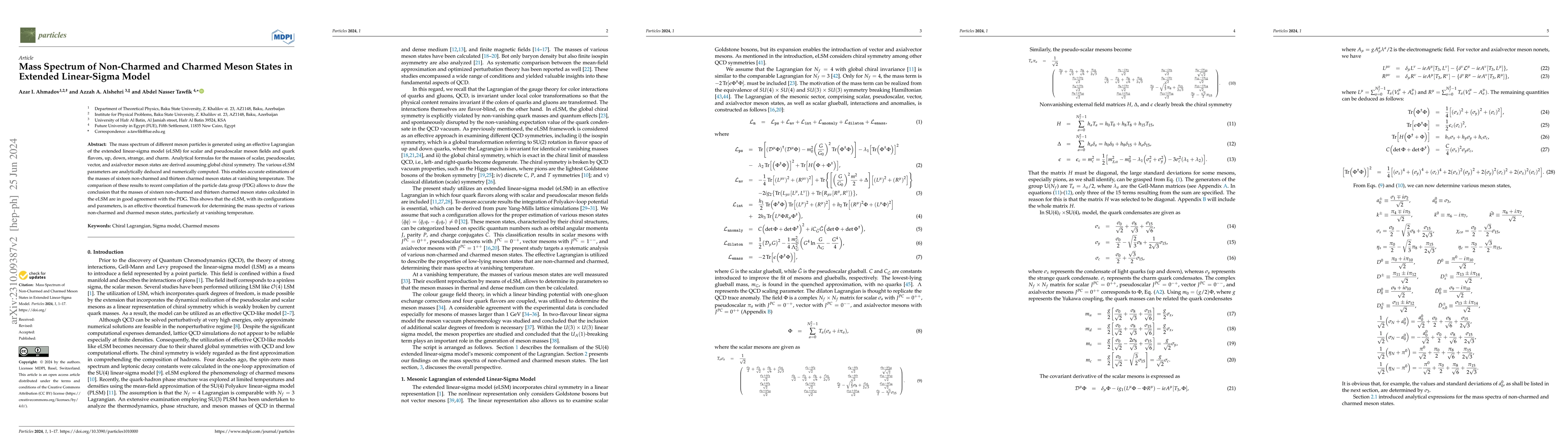 Thumbnail for Mass Spectrum of Non-Charmed and Charmed Meson States in Extended
  Linear-Sigma Model